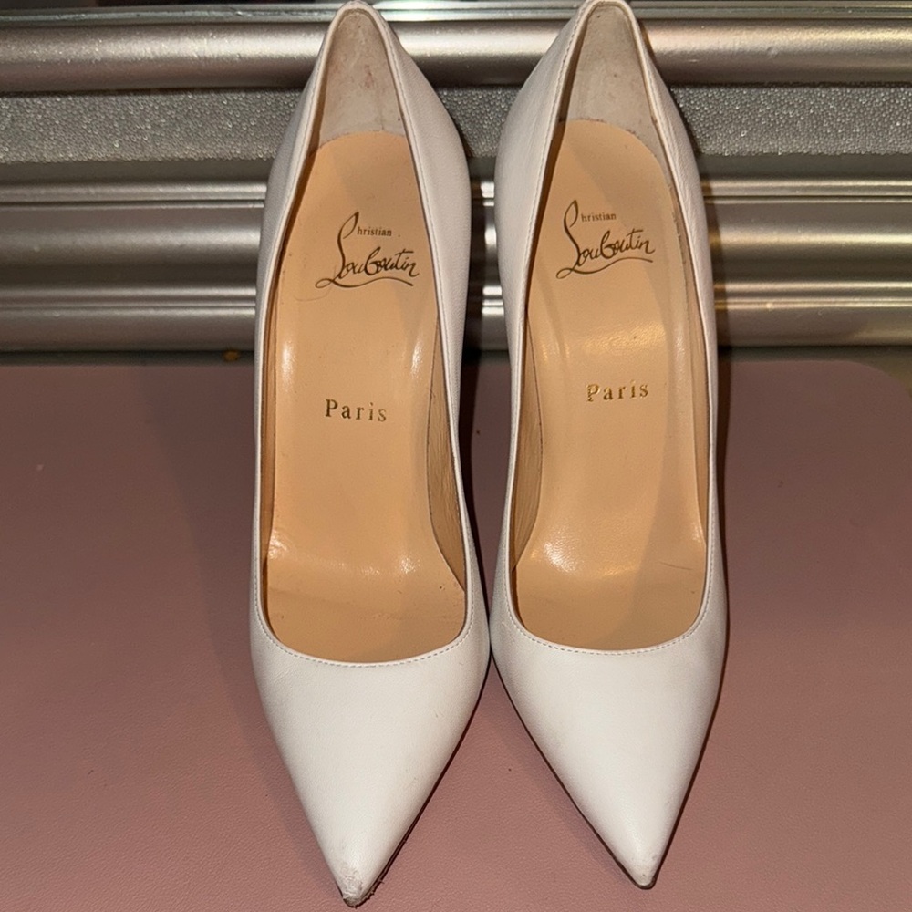 Kate 100mm Christian Louboutin White Women's Shoes
